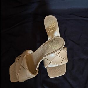Vince Camuto Tan Woven Clogs